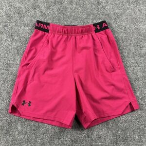 Under Armour UA Vanish Woven Shorts Mens Small Pink 6 Inseam Lined Athletic